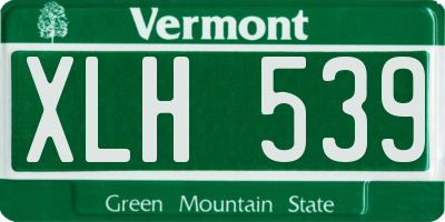 VT license plate XLH539