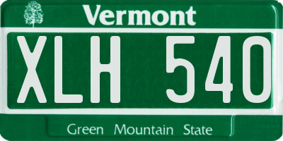 VT license plate XLH540