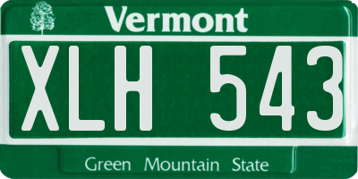 VT license plate XLH543