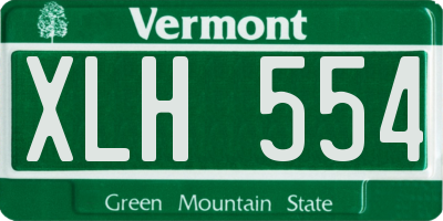VT license plate XLH554