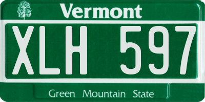 VT license plate XLH597