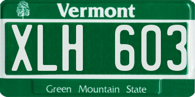 VT license plate XLH603