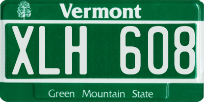 VT license plate XLH608
