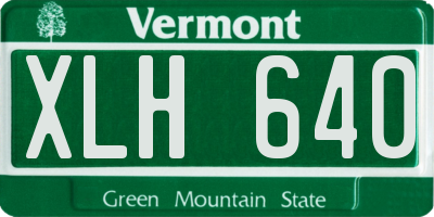 VT license plate XLH640