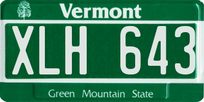 VT license plate XLH643