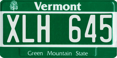 VT license plate XLH645