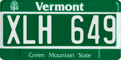 VT license plate XLH649