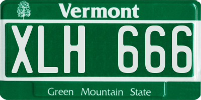 VT license plate XLH666