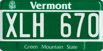 VT license plate XLH670