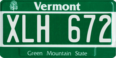 VT license plate XLH672