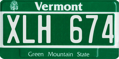 VT license plate XLH674