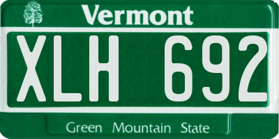 VT license plate XLH692