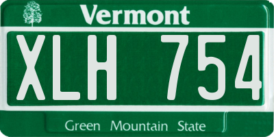 VT license plate XLH754