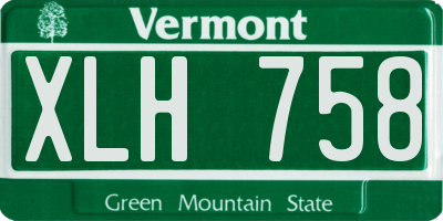 VT license plate XLH758