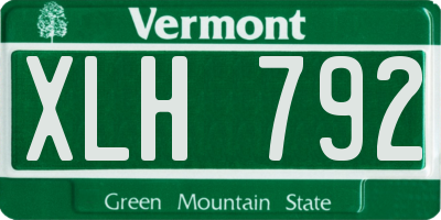 VT license plate XLH792