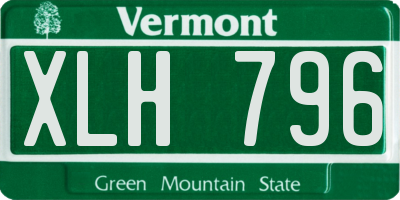 VT license plate XLH796