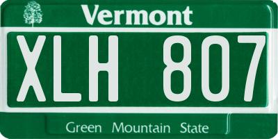 VT license plate XLH807