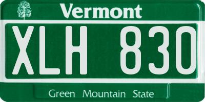 VT license plate XLH830