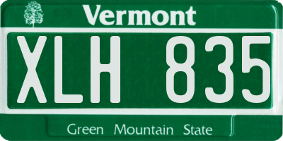 VT license plate XLH835