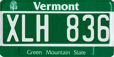 VT license plate XLH836