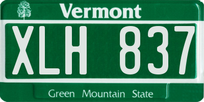 VT license plate XLH837