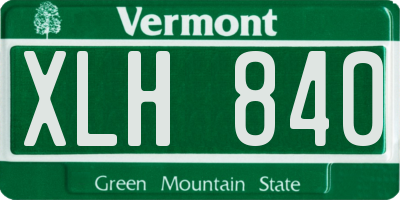 VT license plate XLH840