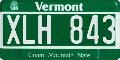 VT license plate XLH843