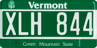 VT license plate XLH844