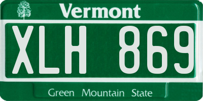 VT license plate XLH869