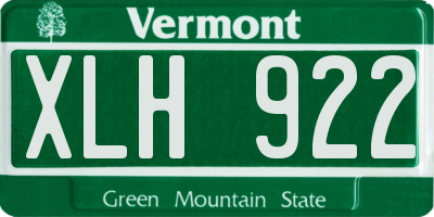 VT license plate XLH922