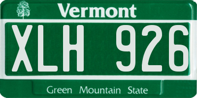 VT license plate XLH926