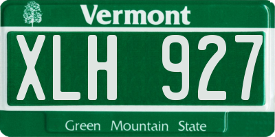 VT license plate XLH927
