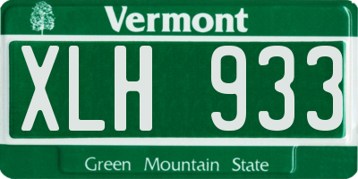 VT license plate XLH933
