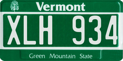 VT license plate XLH934