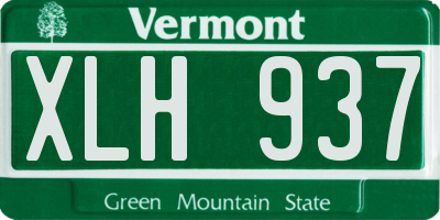 VT license plate XLH937