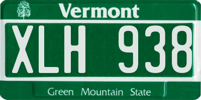VT license plate XLH938