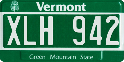 VT license plate XLH942