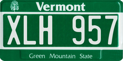 VT license plate XLH957