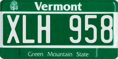 VT license plate XLH958