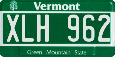 VT license plate XLH962