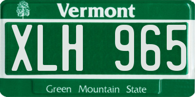 VT license plate XLH965