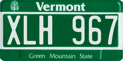 VT license plate XLH967