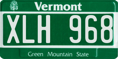 VT license plate XLH968