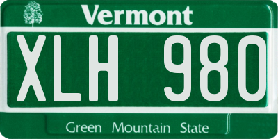 VT license plate XLH980