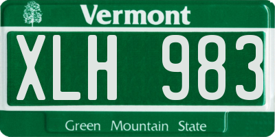 VT license plate XLH983