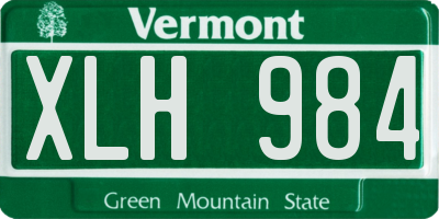 VT license plate XLH984