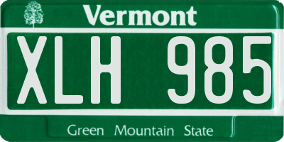 VT license plate XLH985