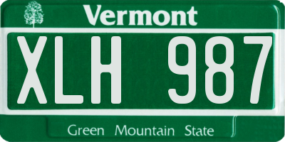 VT license plate XLH987