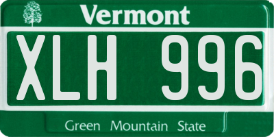 VT license plate XLH996