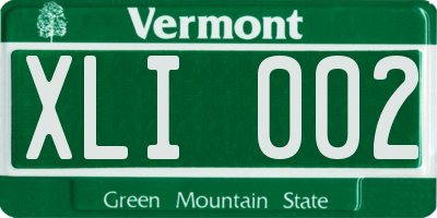 VT license plate XLI002